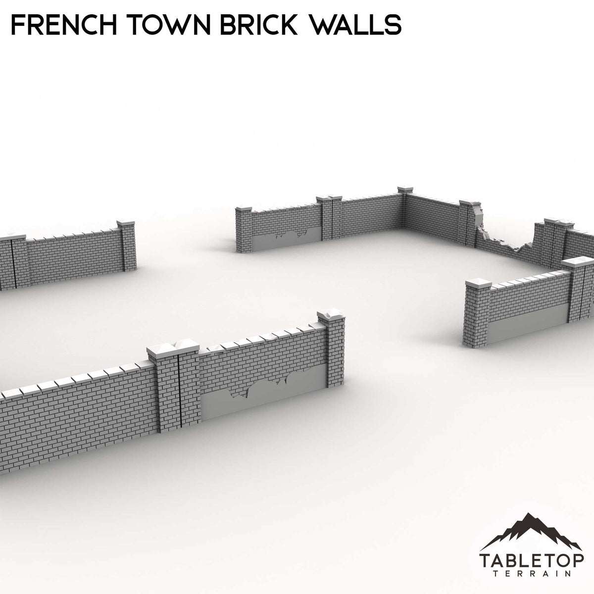 Tabletop Terrain Walls French Town Brick Walls