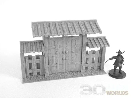 Tabletop Terrain Walls Gate Samurai Wooden Wall Set