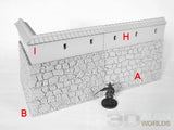 Tabletop Terrain Walls H- Upper Wall Straight Wall Samurai Castle Wall Set