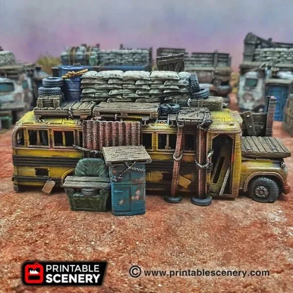 Tabletop Terrain Walls Junkfort Ramparts - Apocalyptic Terrain
