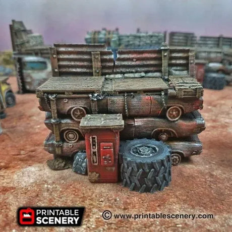 Tabletop Terrain Walls Junkfort Ramparts - Apocalyptic Terrain