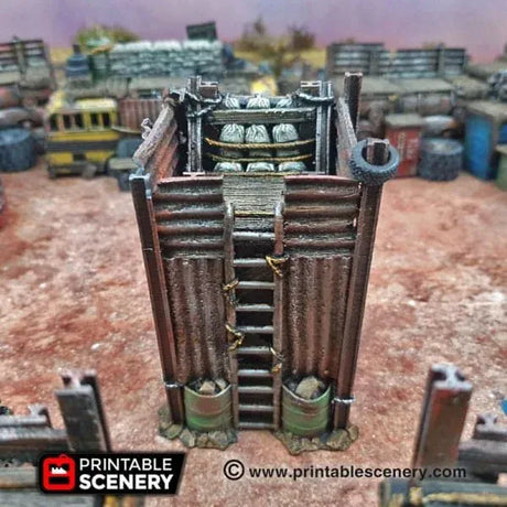Tabletop Terrain Walls Junkfort Towers - Apocalyptic Terrain