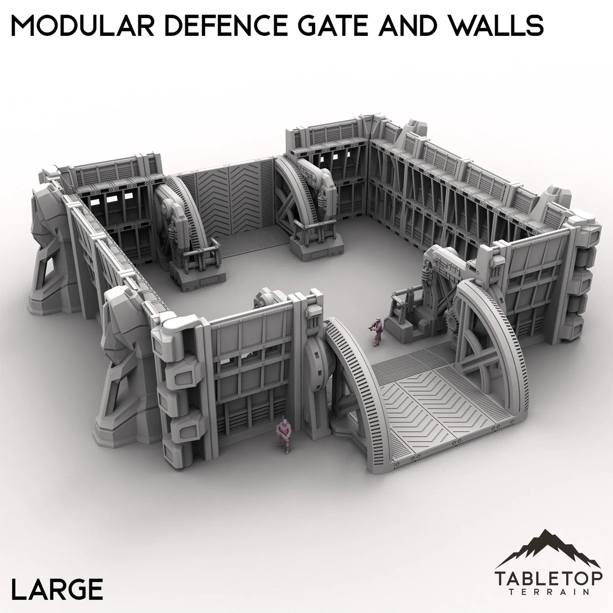Tabletop Terrain Walls Large Modular Defense Gate and Walls