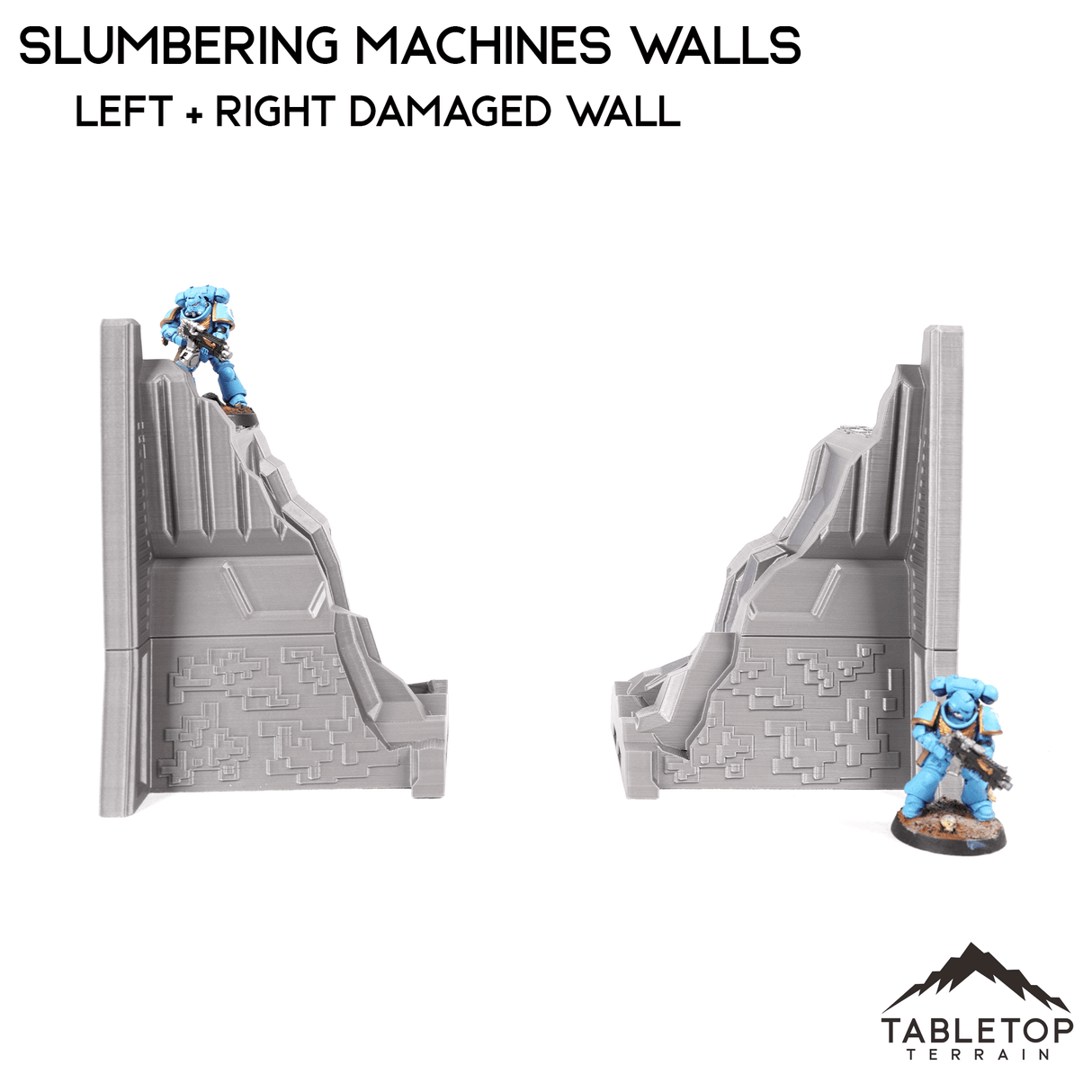 Tabletop Terrain Walls Left Damaged Wall Slumbering Machines Walls