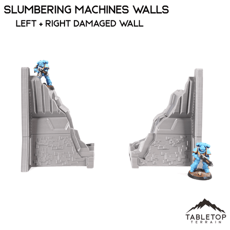 Tabletop Terrain Walls Left Damaged Wall Slumbering Machines Walls