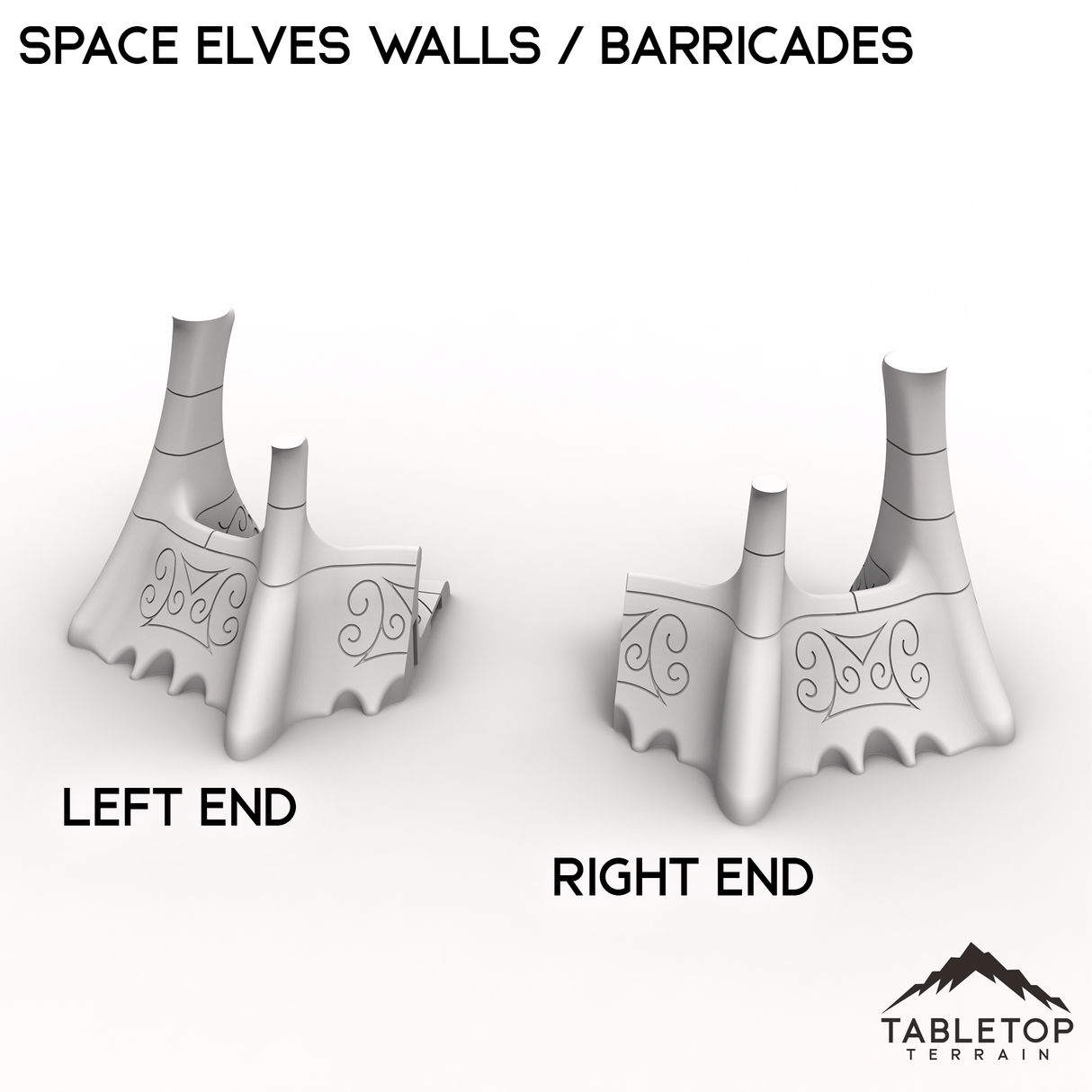 Tabletop Terrain Walls Left End Space Elves Walls / Barricades