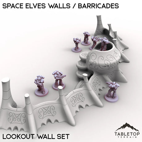 Tabletop Terrain Walls Lookout Wall Set Space Elves Walls / Barricades