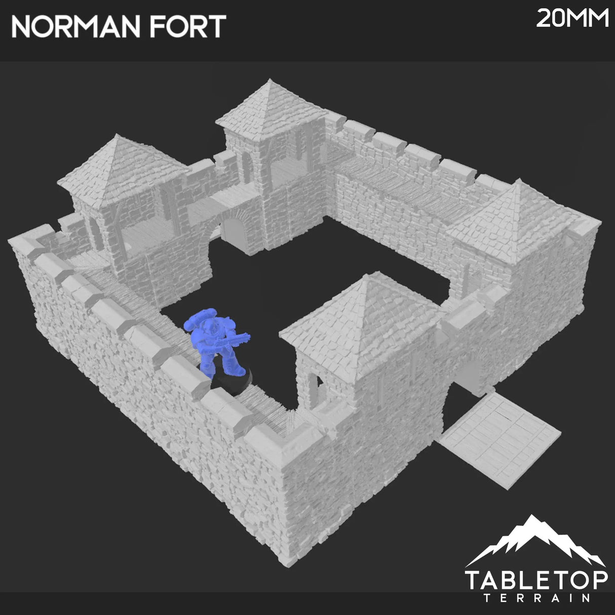 Tabletop Terrain Walls Norman Fort Walls /Ruined Fort Walls - Country & King- Fantasy Historical Walls