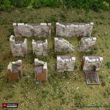 Tabletop Terrain Walls Norman Fort Walls /Ruined Fort Walls - Country & King- Fantasy Historical Walls