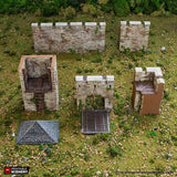 Tabletop Terrain Walls Norman Fort Walls /Ruined Fort Walls - Country & King- Fantasy Historical Walls