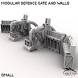 Tabletop Terrain Walls Small Modular Defense Gate and Walls