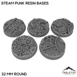 Tabletop Terrain Bases 32 mm / Single Steam Punk Resin Bases