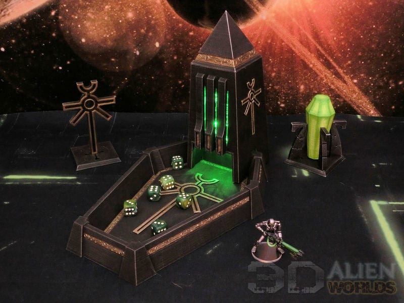 Tabletop Terrain Accessory Necron Dice Tower - 40k Necron Accessory