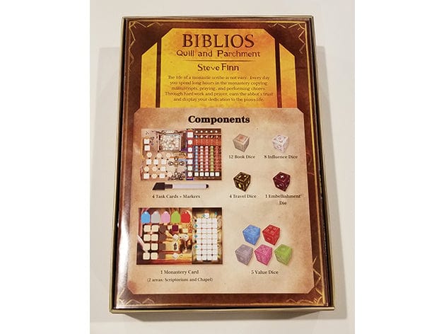Tabletop Terrain Board Game Insert Biblios: Quill and Parchment + Dice Tower Board Game Insert / Organizer Tabletop Terrain