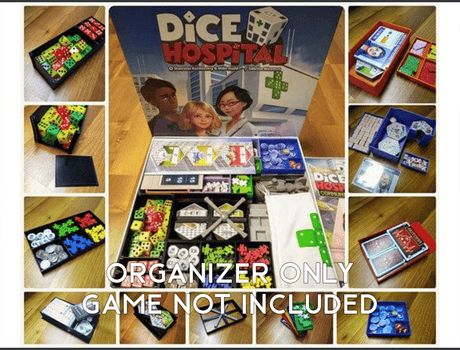 Tabletop Terrain Board Game Insert Dice Hospital with Community Care Board Game Insert / Organizer