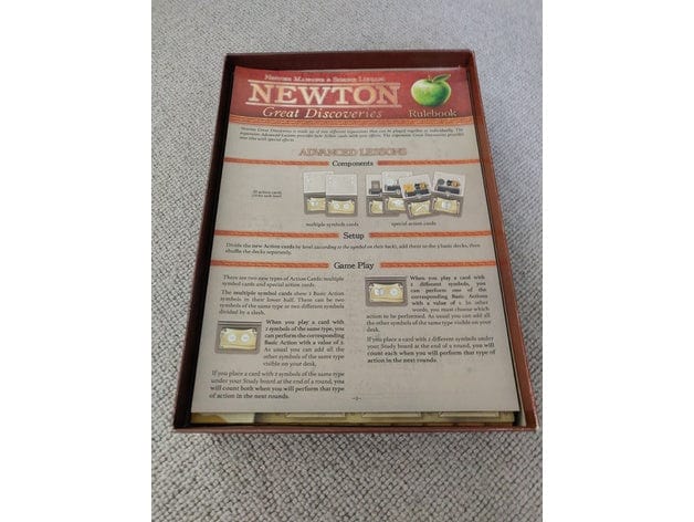 Tabletop Terrain Board Game Insert Newton + Great Discoveries Board Game Insert / Organizer