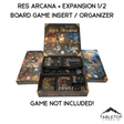 Tabletop Terrain Board Game Insert Res Arcana with Expansions 1+2 Board Game Insert / Organizer