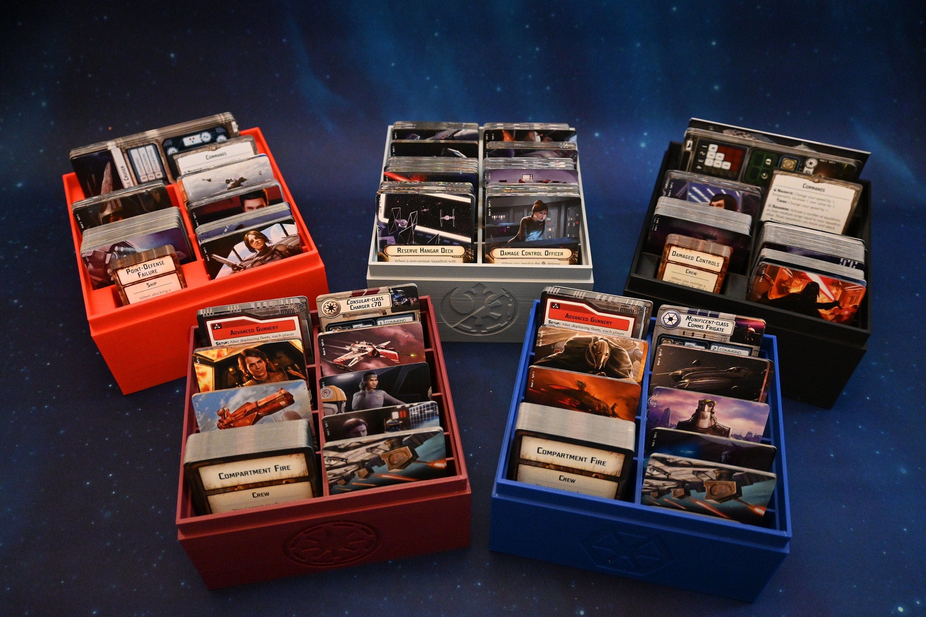 Star Wars Armada Card Storage Organizers with Magnetized Lids