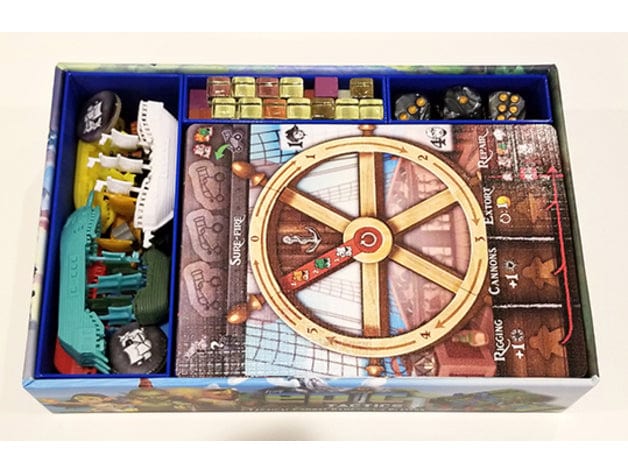 Tabletop Terrain Board Game Insert Tiny Epic Pirates Deluxe + Expansions Board Game Insert / Organizer