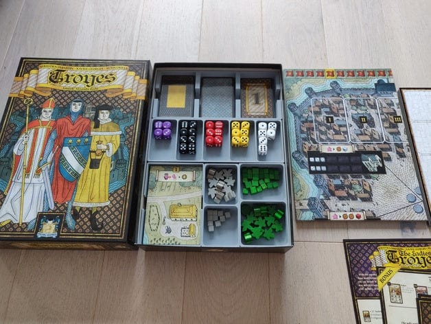 Tabletop Terrain Board Game Insert Troyes + Ladies of Troyes Expansion Board Game Insert / Organizer