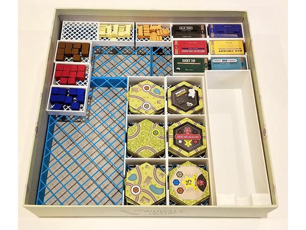 Tabletop Terrain Board Game Insert Whistle Stop + Rocky Mountain Expansion Board Game Insert / Organizer