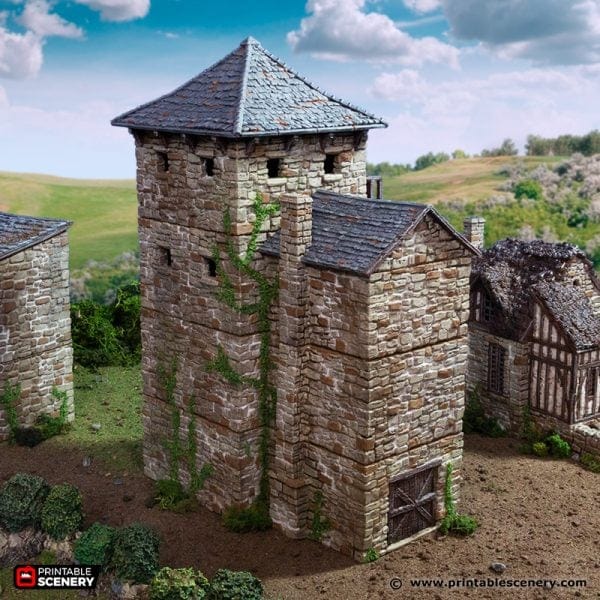 Tabletop Terrain Building Black Rock Keep - Country & King - Fantasy Historical Building