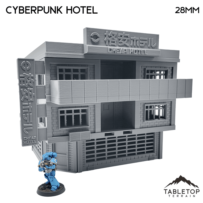 Tabletop Terrain Building Cyberpunk Hotel Block - Cyberpunk Building