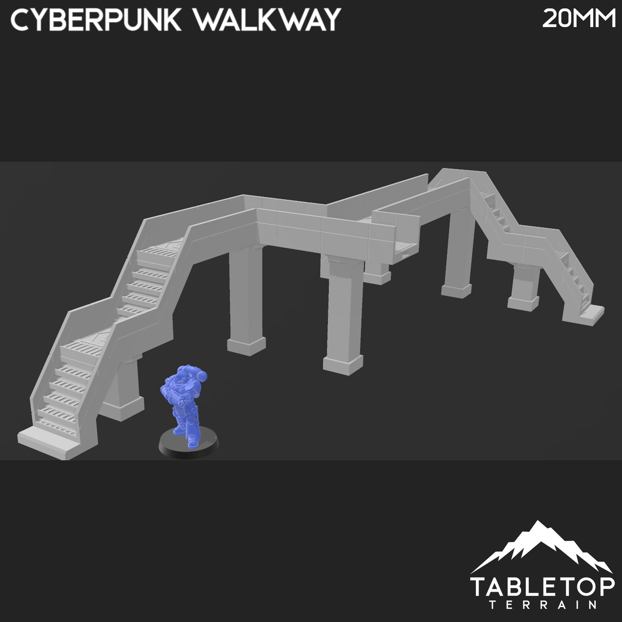 Tabletop Terrain Building Cyberpunk Walkway - Cyberpunk Terrain