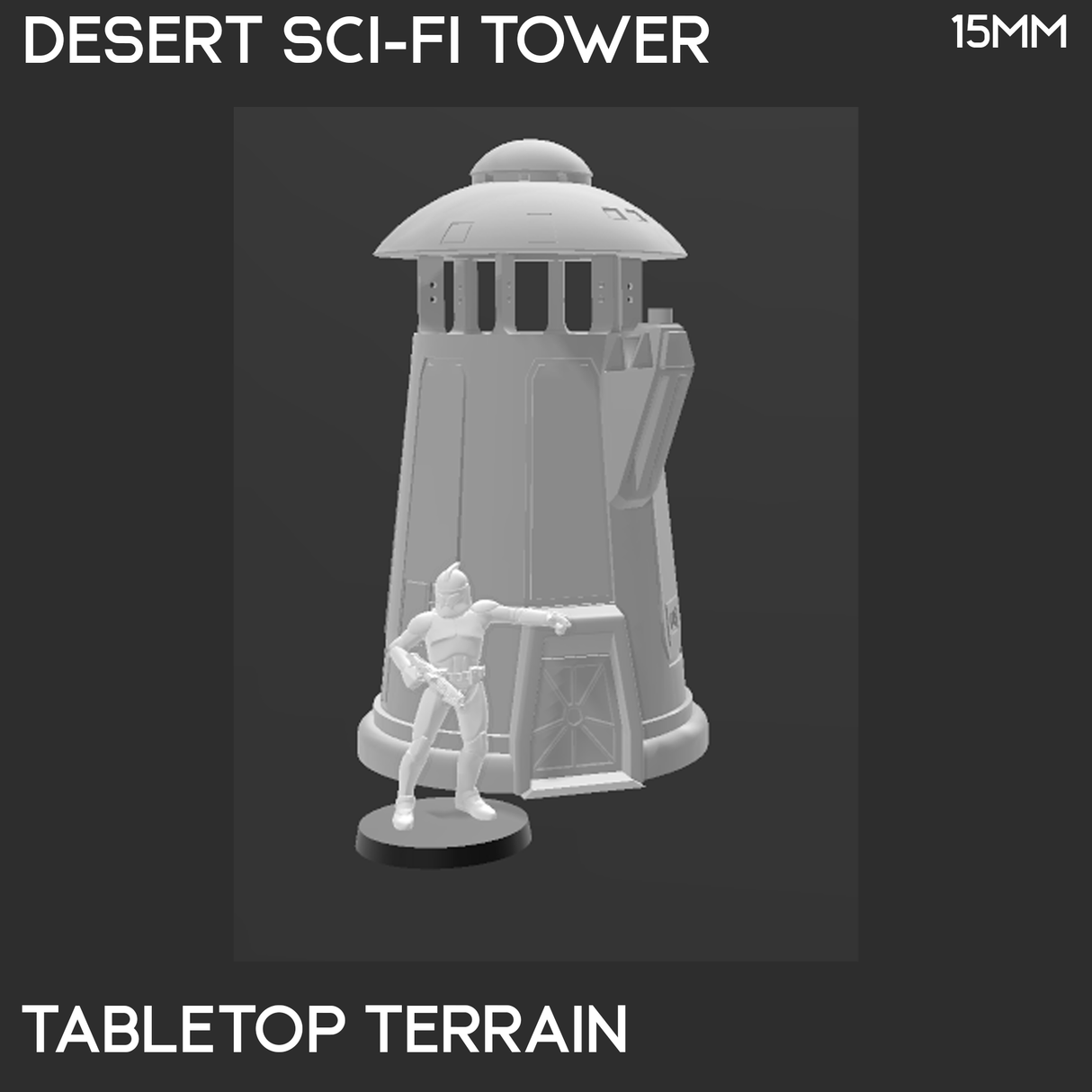 Tabletop Terrain Building Desert Sci-Fi Tower