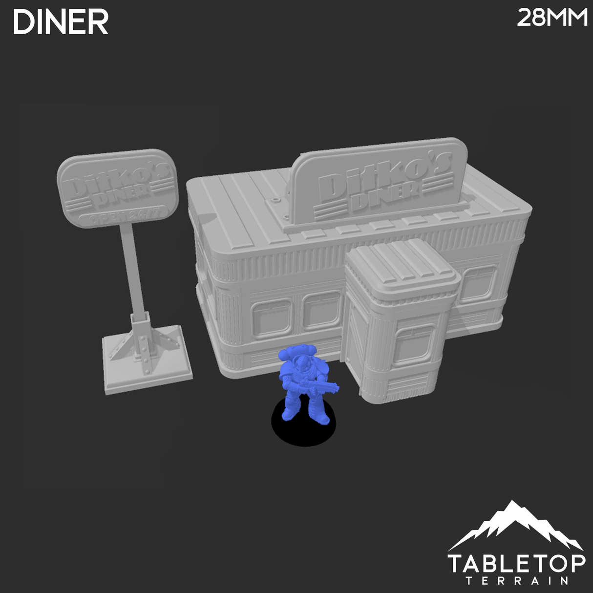 Tabletop Terrain Building Diner - Marvel Crisis Protocol Building