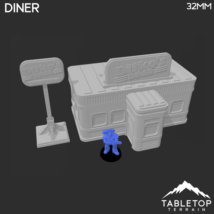 Tabletop Terrain Building Diner - Marvel Crisis Protocol Building Tabletop Terrain