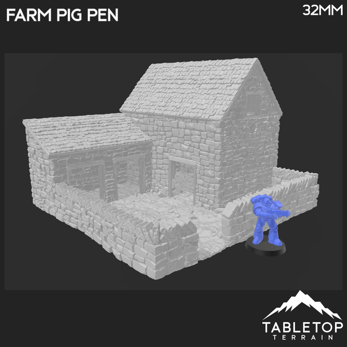 Tabletop Terrain Building Farm Pig Pen - Country & King - Fantasy Historical Building