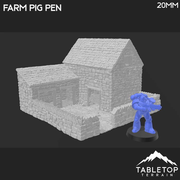 Tabletop Terrain Building Farm Pig Pen - Country & King - Fantasy Historical Building Tabletop Terrain