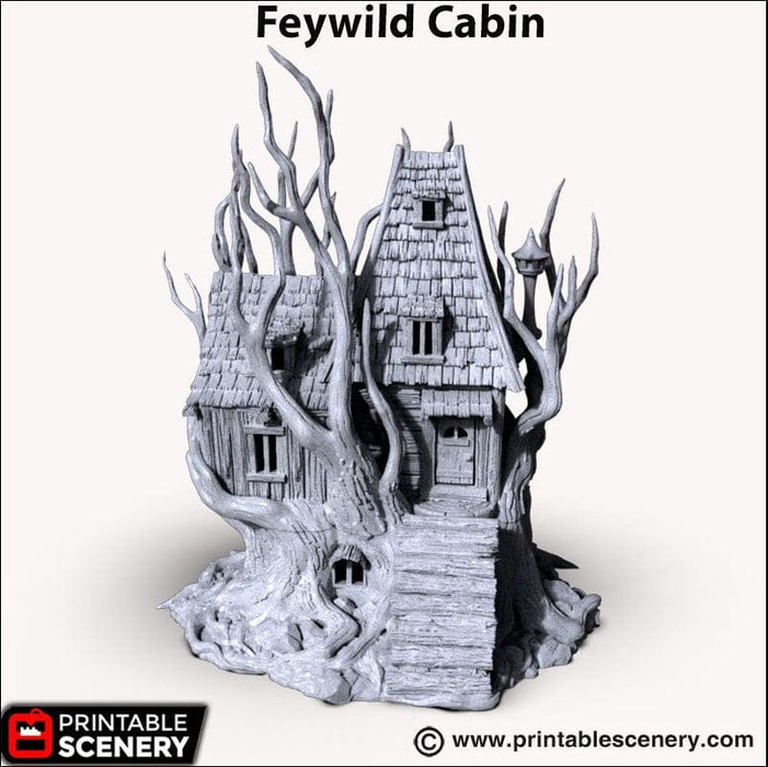 Tabletop Terrain Building Feywild Cabin - Ruined Fantasy Building