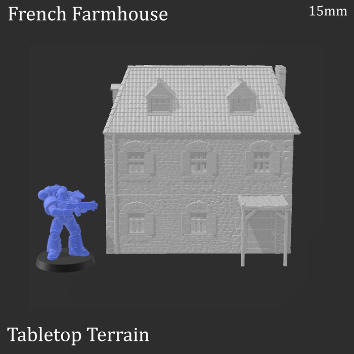 Tabletop Terrain Building French Farmhouse - WWII Building Tabletop Terrain