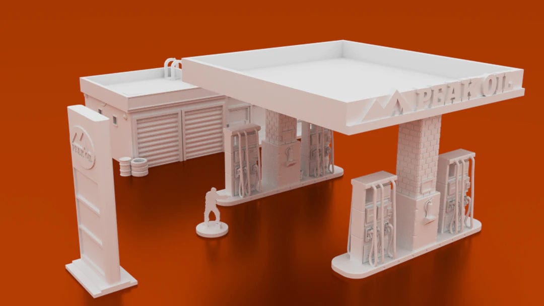 Tabletop Terrain Building Gas Station - Marvel Crisis Protocol Building Tabletop Terrain