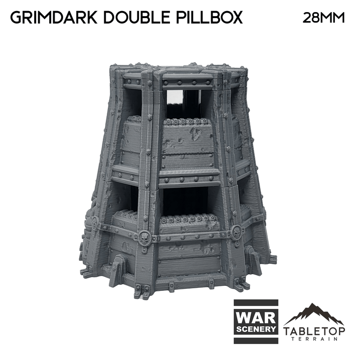 Tabletop Terrain Building Grimdark Double Pillbox