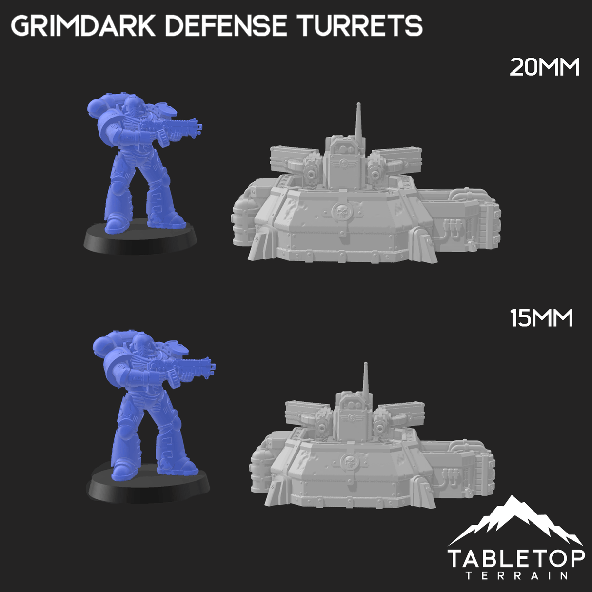 Tabletop Terrain Building Grimdark Perimeter Defense Turrets