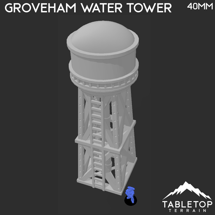 Tabletop Terrain Building Groveham Water Tower - Marvel Crisis Protocol Building