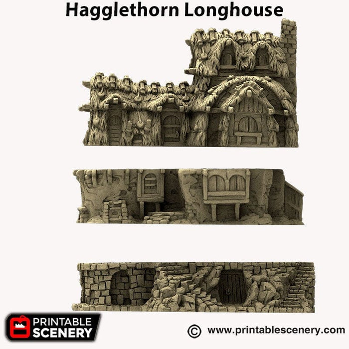 Tabletop Terrain Building Hagglethorn Longhouse - Hagglethorn Hollow - Fantasy Building Tabletop Terrain