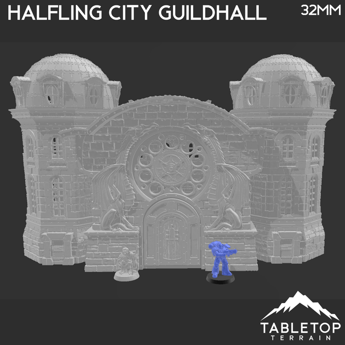 Tabletop Terrain Building Halfling City Guildhall - Rise of the Halflings - Fantasy Building