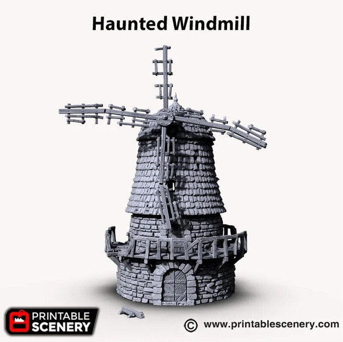 Tabletop Terrain Building Haunted Windmill - Fantasy Building
