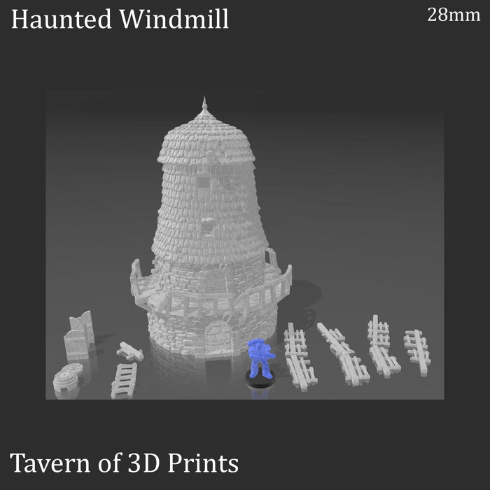 Tabletop Terrain Building Haunted Windmill - Fantasy Building