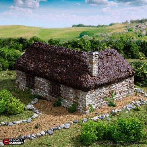 Tabletop Terrain Building Highland Stone Barn - Country & King - Fantasy Historical Building