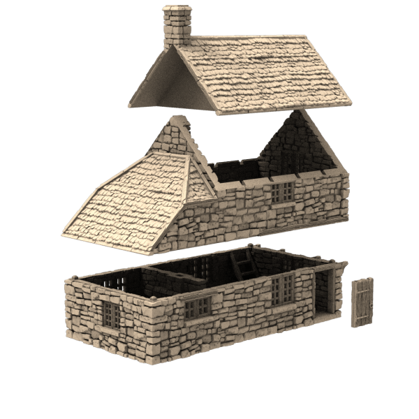 Tabletop Terrain Building Hollyhock Cottage - Country & King - Fantasy Historical Building Tabletop Terrain