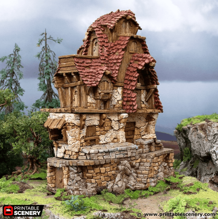 Tabletop Terrain Building Hunter's Lodge - Hagglethorn Hollow - Fantasy Building