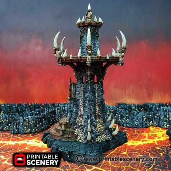 Tabletop Terrain Building Infernal Tower - Fantasy Demon Building