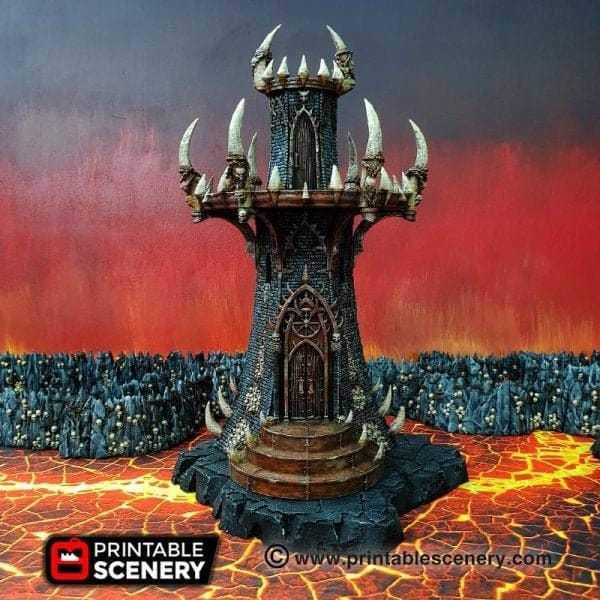 Tabletop Terrain Building Infernal Tower - Fantasy Demon Building