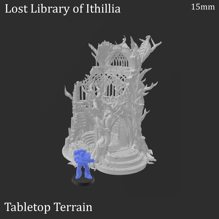 Tabletop Terrain Building Lost Library of Ithillia - Elven Fantasy Building Tabletop Terrain