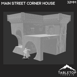 Tabletop Terrain Building Main Street Corner House - Ord Ferrum